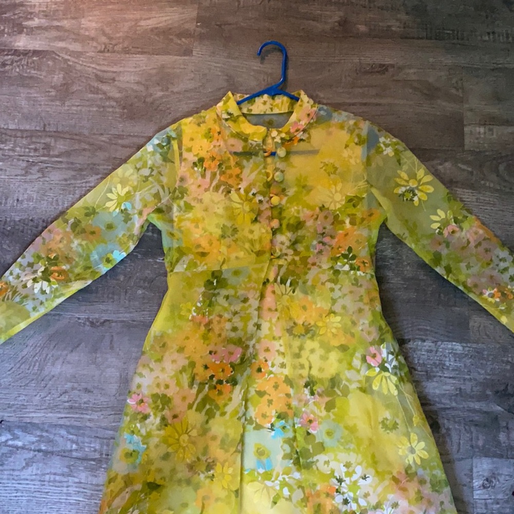 1960s beautiful floral dress and coat